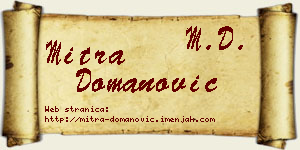 Mitra Domanović vizit kartica